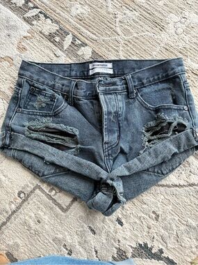 One Teaspoon Bandits Distressed Jean Shorts